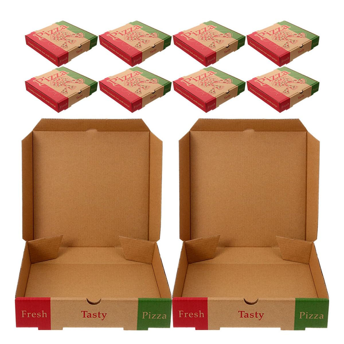 CHILDWEET Pack de 20 Cajas para Pizza de Cartón, Tamaño 7 Pulgadas (18,5X18,5X4 CM), Ultradelgadas y Aptas para Alimentos, Recomendadas para Pizzerías y Catering