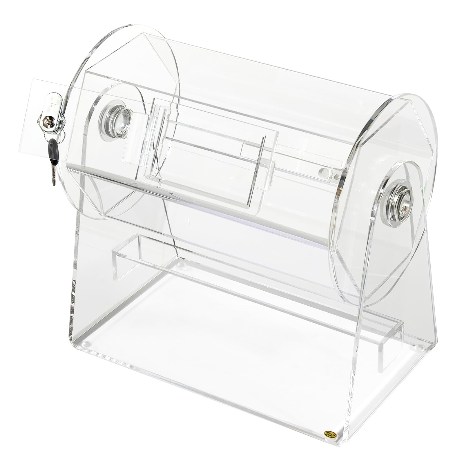 VEVOR Tambour de Tombola Loterie Loto en Acrylique, Cage pour Jeu de Bingo Transparente, Capacité 10000 Billets ou 300 Balles, avec 2 Clés, 565 x 1450 mm, pour Vote Événement Fête Salon Rassemblement