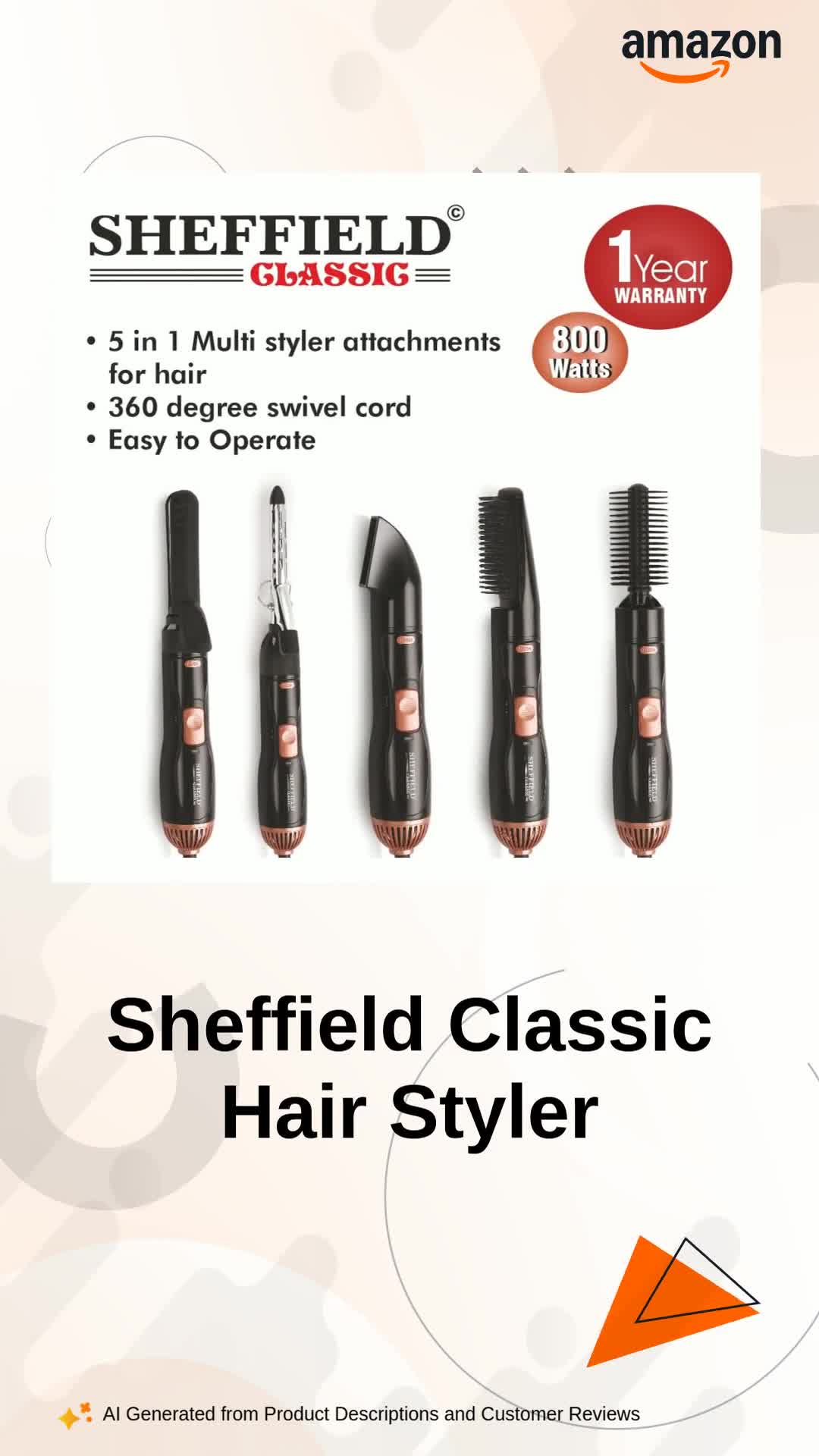 Sheffield Classic 5‑in‑1 Hair Styling Set | 800W Curler