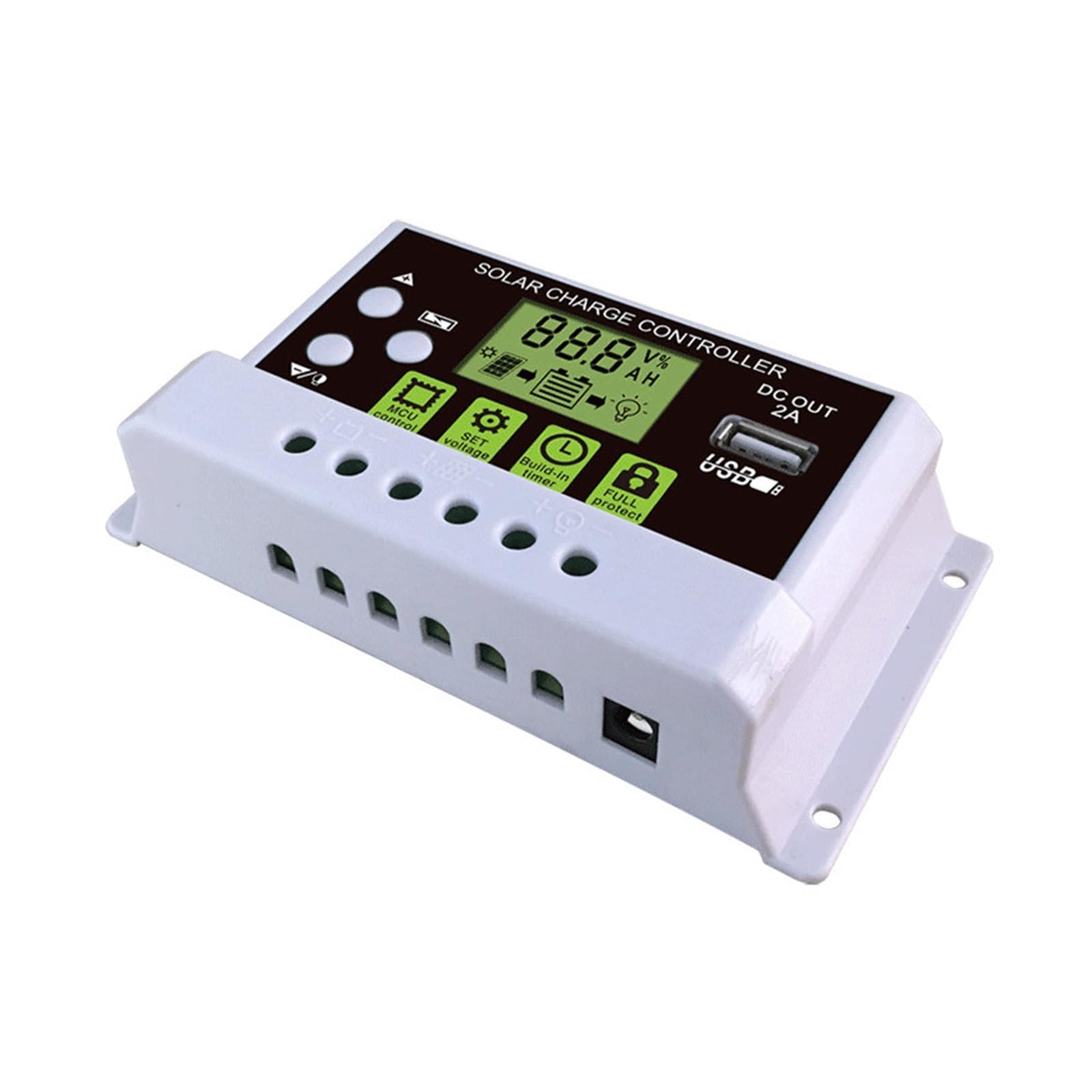 CUDTAPI Solar Controller 10A 20A 30A 40A 50A 60A Auto 12V 24V Charge Discharge Controller PWM USB DC Output(30A)