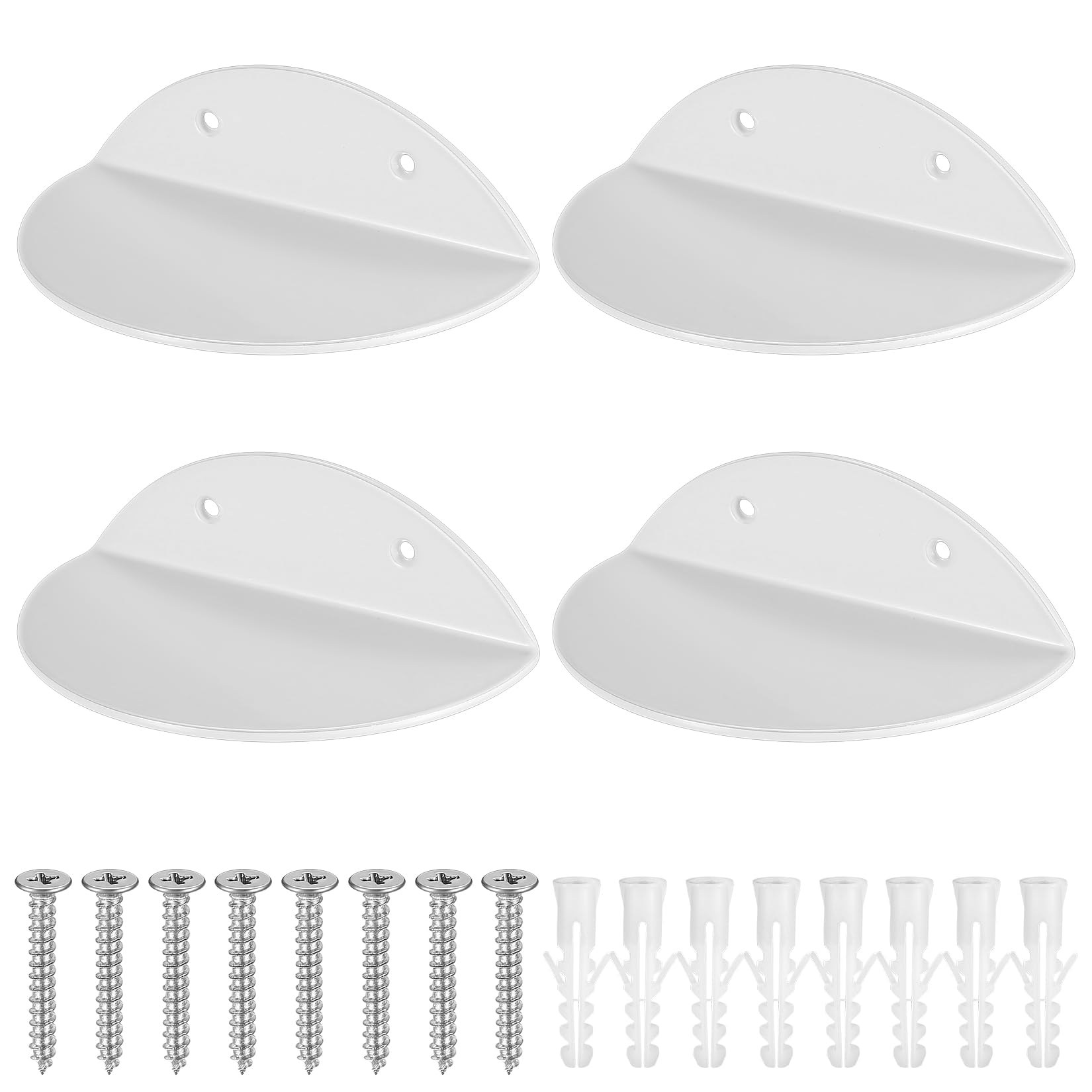 SYBDXJ 4 Piezas Estantes de Pared Flotantes Pequeños Blancos, Estantería de Pared, Estante de Almacenamiento de Estante Flotante, Estante de Pared Flotante Semicircular para Oficina de Baño - Blanco