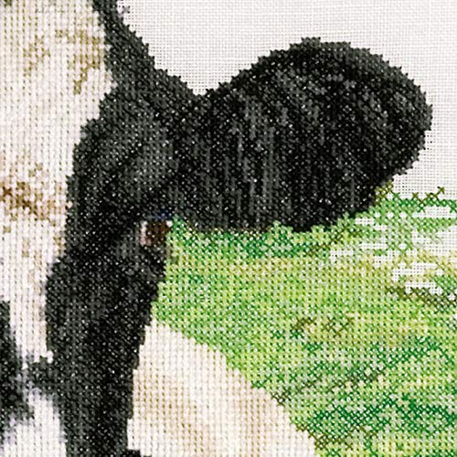 Thea Gouverneur Cow On Linen Counted Cross Stitch Kit-23.625-inch x 17.75-inch 32 Count, White, 60x45cm - Image 2