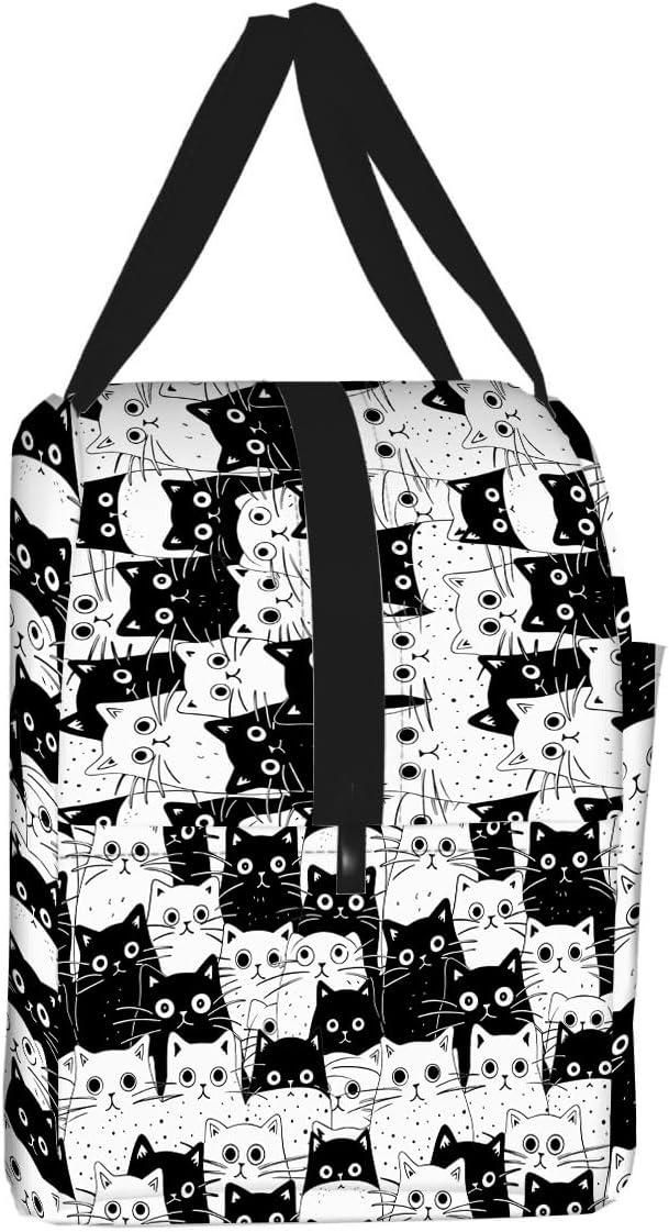 Cats Lunch Bag for Women, Insulated Reusable Lunch Tote Bag, Large Capacity Lunch Box for Work, Leakproof Cooler Lunch Bag for Office Picnic Travel image 2