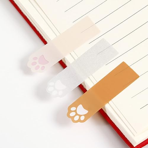 Miniatura 2 de 400 unidades (incluye 2 patrones) marcadores de página, pestañas adhesivas de índice, lindas patas de gato, pestañas autoadhesivas para marcar