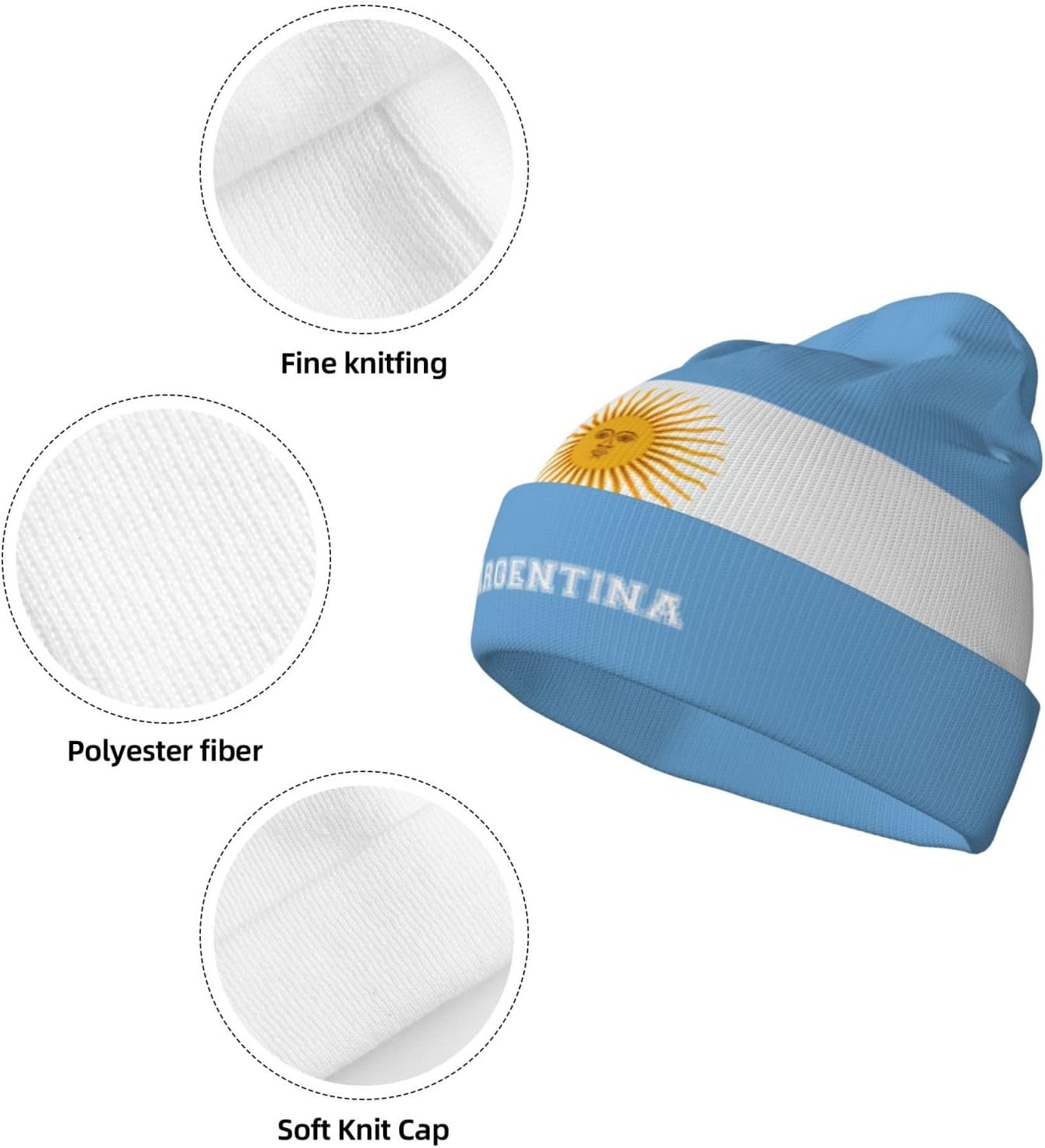 Cute Flag Slouchy Beanie Hats Hip Hop Soft Running Knitted Skull Hats Cap for Men Women Adult - Image 5