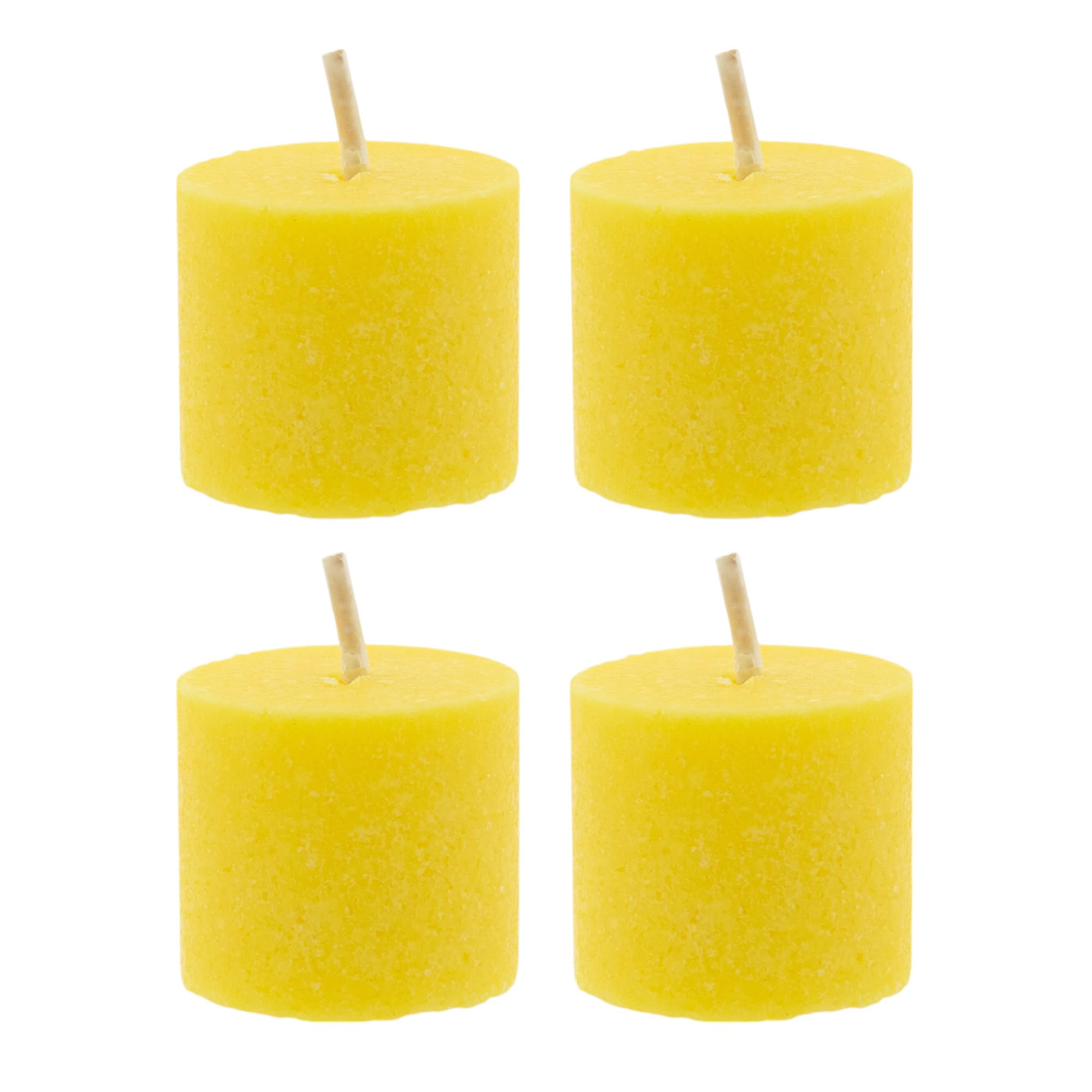 Radiant Treasures Yellow Lemon Lavender Scented Votive Candles, 4 Pack
