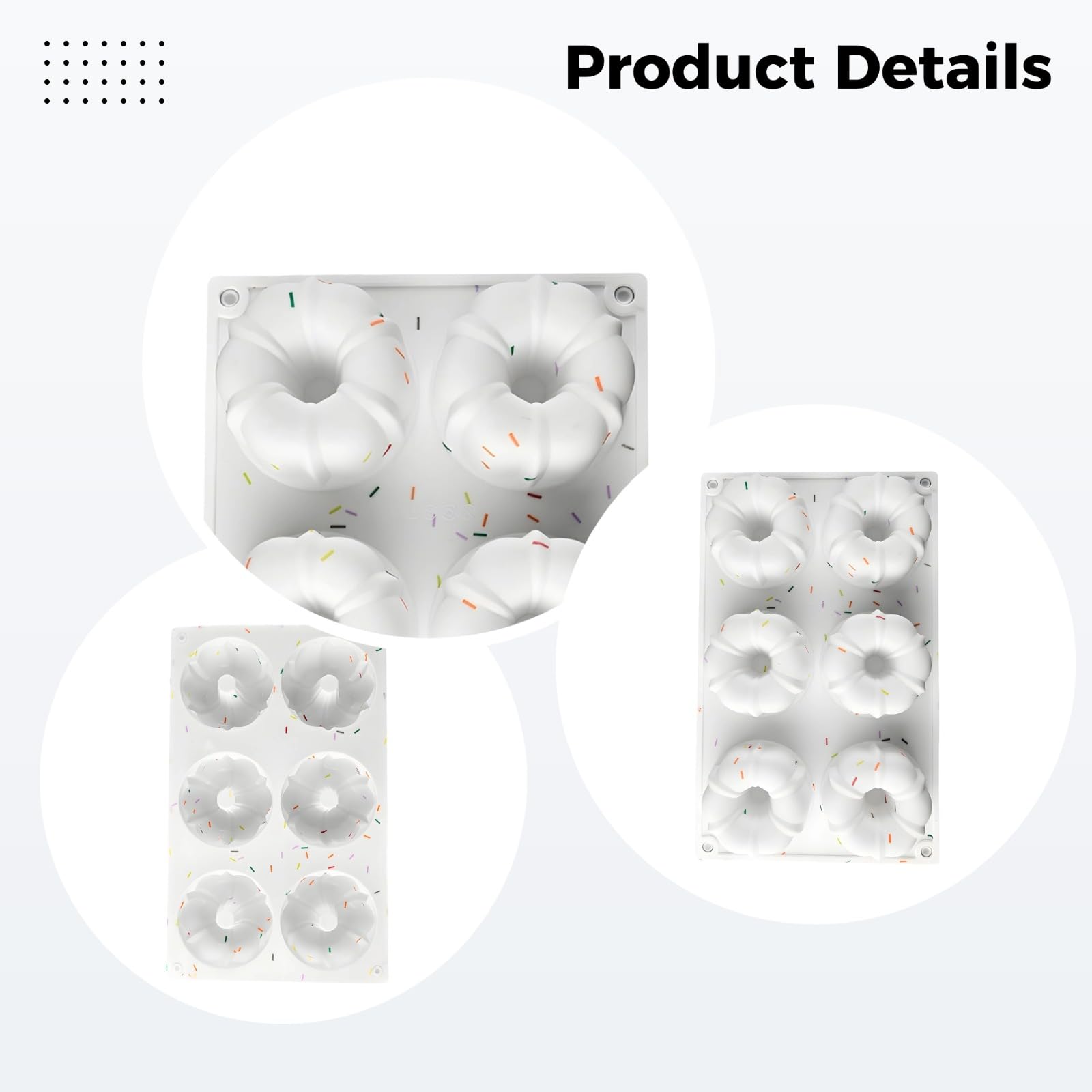 Lot de 2 modules mini flan en silicone à 6 cavités, 27,5 x 17 x 4 cm, moules de cuisson antiadhésifs pour mini gâteaux cannelés, pour pâtisseries variées