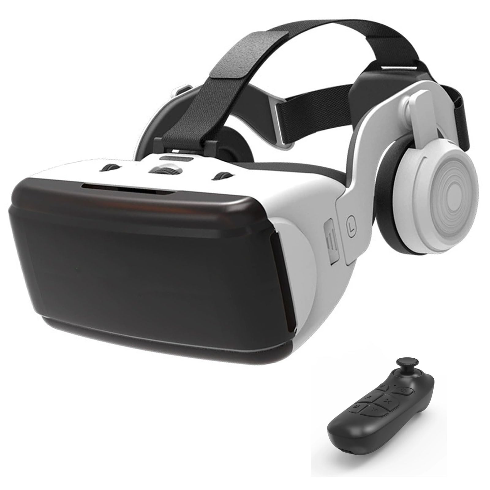 Occhiali VR, Visore Realtà Virtuale 3D, VR Visore Cuffie, Glasses 3D con Lenti HD Anti Luce Blu, Compatibili con Smartphone iPhone Android da 4,7-7,2 Pollici, Regalo di Natale, Regalo(B)