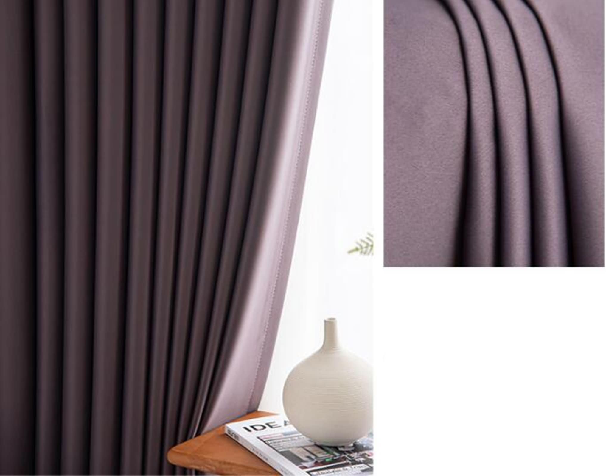 Wycian Vorhang Verdunklungsstoff Lila 2er Pack Unifarbe H244 x B102 cm (2er Pack) Tuch Küchengardinen Modern