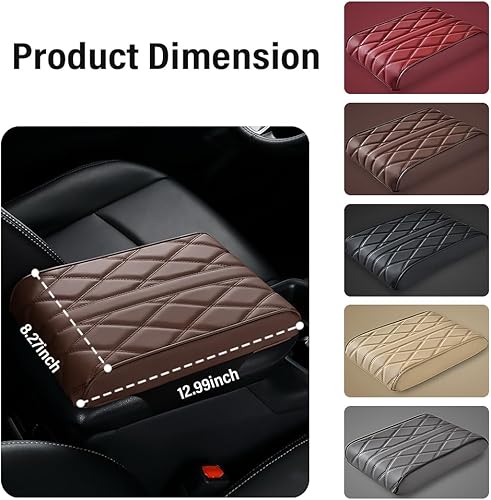 Miniatura 2 de Funda para consola central de automóvil, funda de cuero de espuma viscoelástica para reposabrazos, suave y agradable al tacto, cojín para
