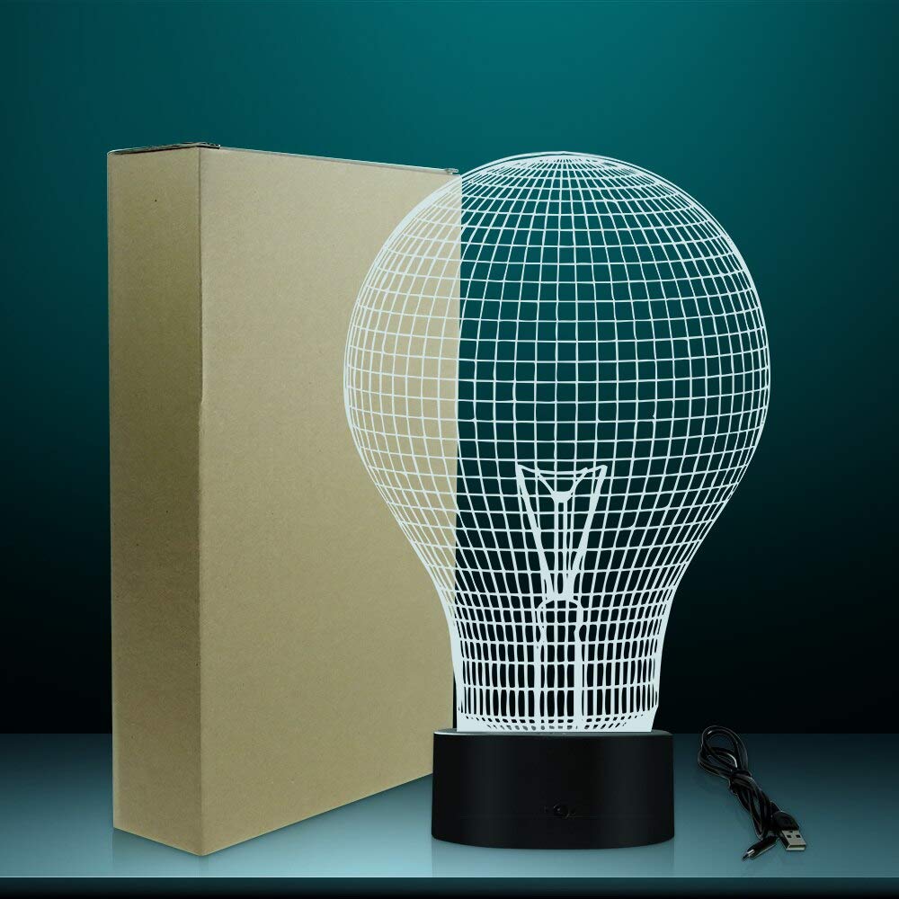 Bombilla Iluminación novedosa Lámpara eléctrica Tecnología anticuada Creatividad Luz nocturna brillante Lámpara de mesa de bajo consumo con colores Señales luminosas intercambiables Regalos para ami