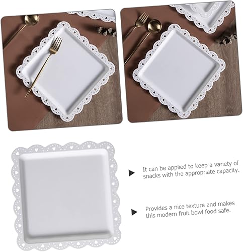 Miniatura 7 de Bandeja cuadrada para tartas, almacenamiento de galletas, bandeja de dulces de escritorio, bandeja de vacaciones, bandeja de cena de boda, plato de