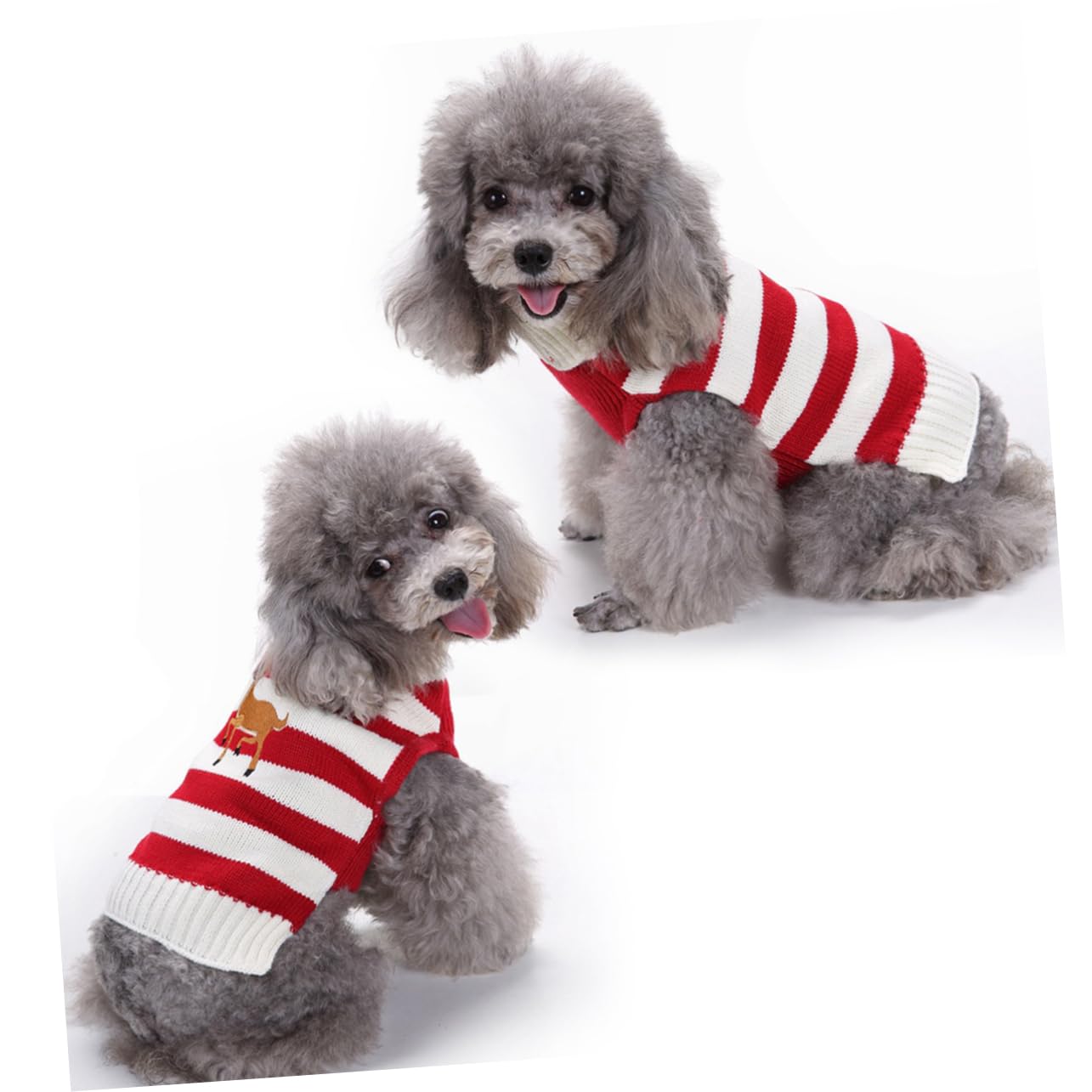 Mipcase 3 Pz Maglione per Cani Christmas Sweater Pullover Natalizio Maglioncini Cane Maglioni Cane Vestiti per Cani di Piccola Taglia Vestito Natalizio da Gatto Costumi per Cani Rosso