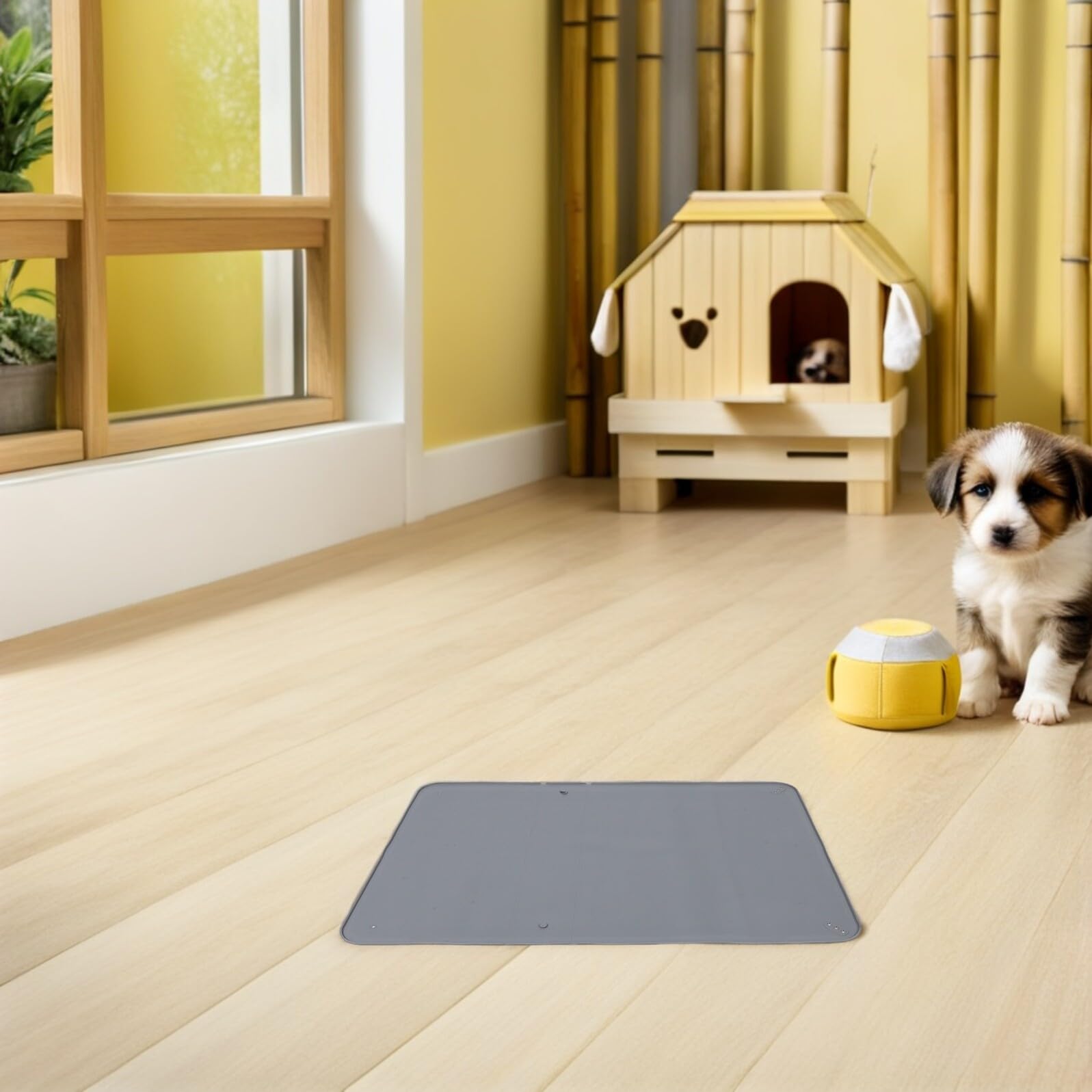 Homoyoyo Soporte para Entrenamiento de Mascotas y Viajes en Exteriores de Silicona con Ventosas Antideslizante y Plegable para Almohadillas para Orina de Perros