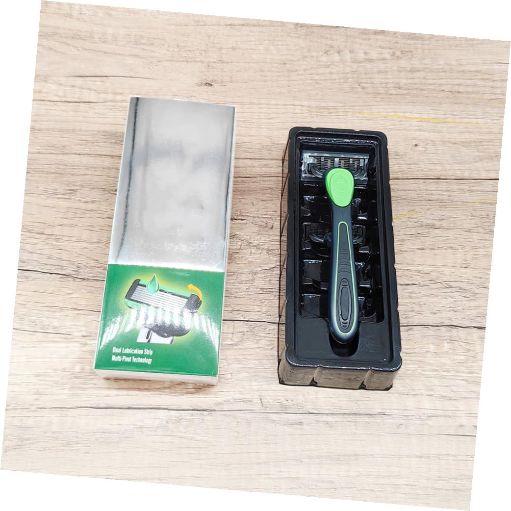 Healeved 5 Sätze Rasierer razor messerscharfer rasierpickel body shaver rasiertuch Menschenlandschaft Gel sicher Rasiermesser mit sieben Klingen Rasierhobelset für Männer Rostfreier Stahl