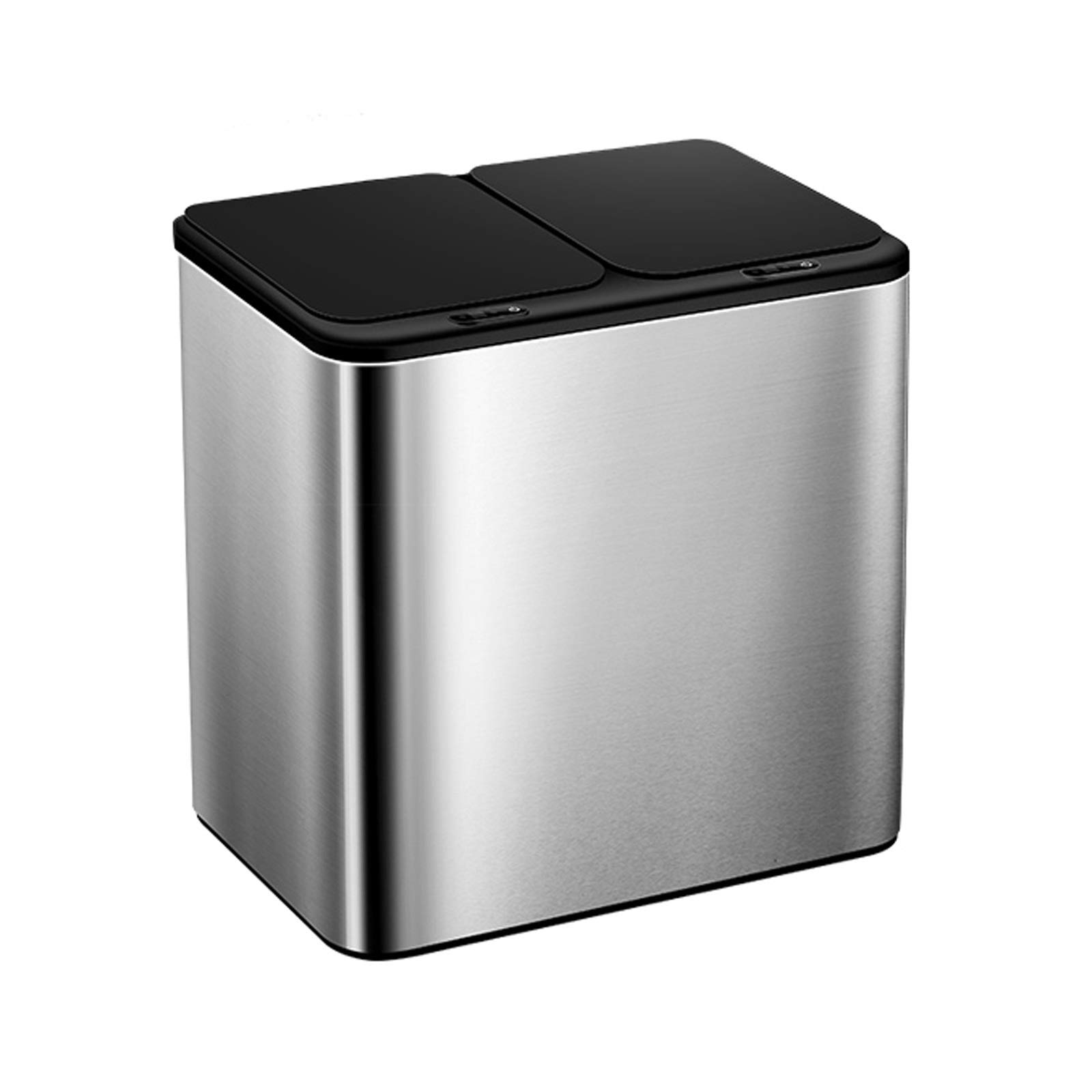 Waste Basket Smart Classification Kitchen Trash Can Household Double Bucket with Lid Induction Trash Can Large Capacity Stainless Steel Trash Can Garbage Can (A 18L)