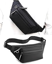 VR PRIME Waist Bag for Men Side Bag | Fanny Waist Pouch Pack | Travel Side Sling Waist Bag | Travel Essentials for Running, Riding a Bike (Black)