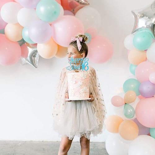 Miniatura 7 de 1 pieza de decoración de pastel con purpurina para cumpleaños de 16 años, decoración de pasteles para cumpleaños de 16 años, decoración de pasteles