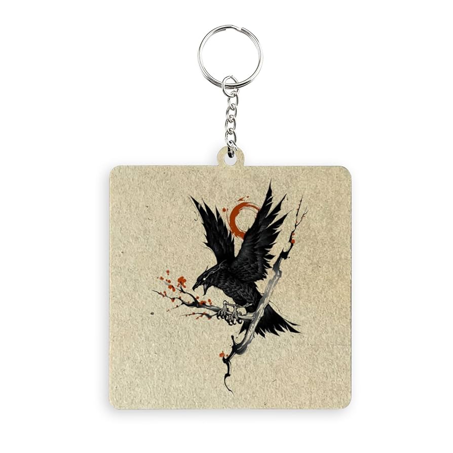 Amazon.co.jp: キーホルダー 八咫烏 カラス 鳥 キーリング
