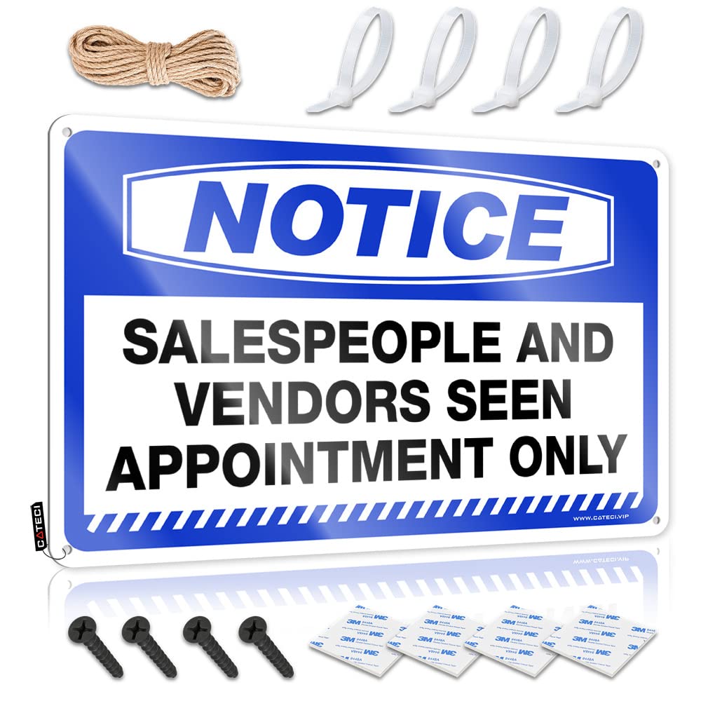 Garage Signs For Men Vintage Notice Salespeople And Vendors Seen Appointment Only Tin Sign Funny Patio Signs Funny Garage Bar Signs(30X40CM)
