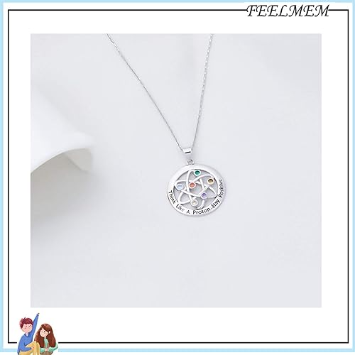 Miniatura 7 de FEELMEM Collar de ciencia atómica, regalo de químico, química atómica, símbolo de ciencia, para científico, físico, regalo de graduación