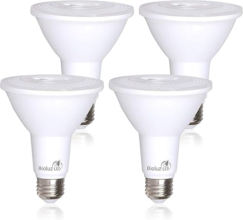 Miniatura 12 de Bioluz LED Paquete de 4 bombillas LED PAR38 90 CRI 12 W = 100-120 W de repuesto, blanco suave 3000 K, bombillas regulables, luces de inundación