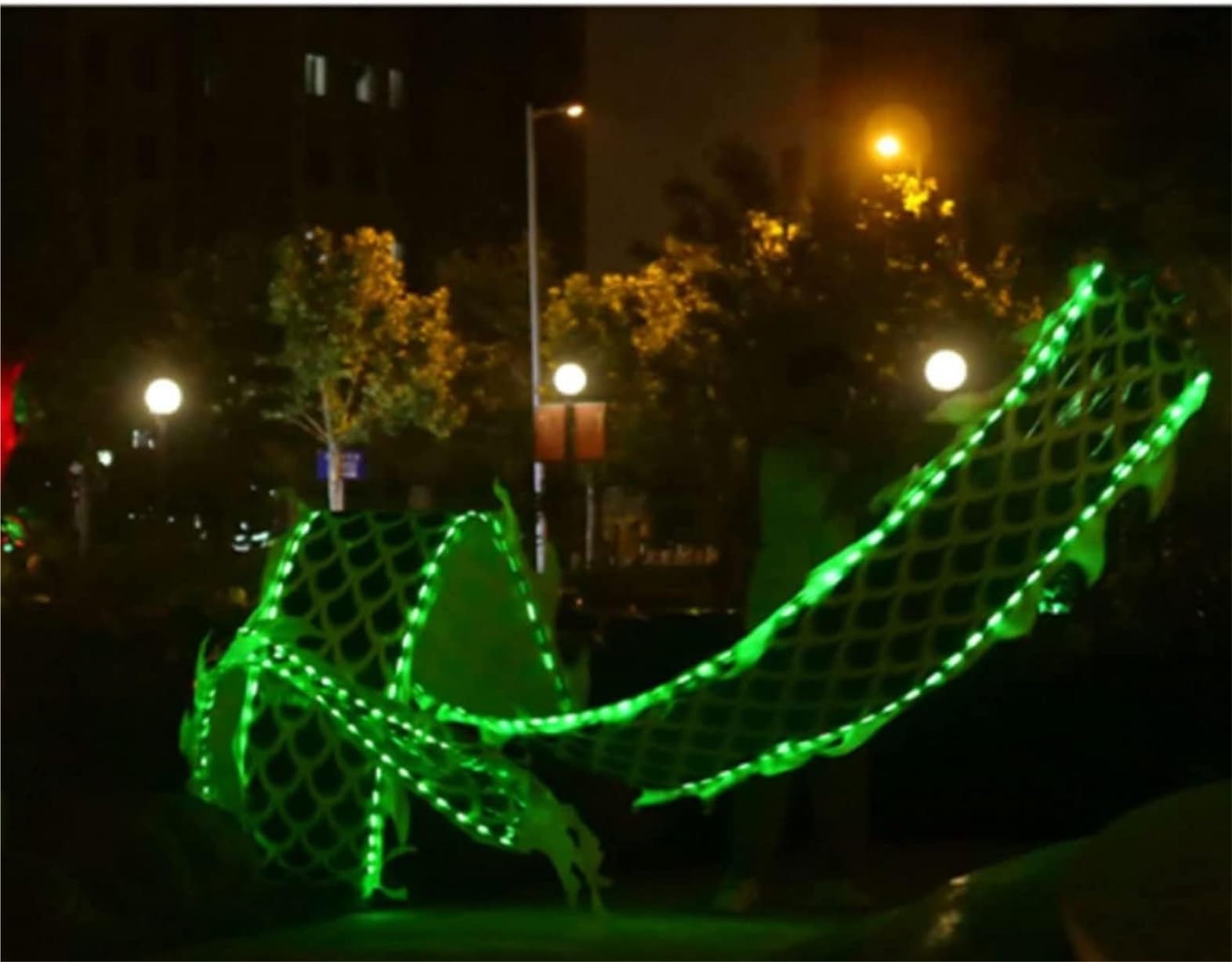Drago Cinese per Feste Nastro da Danza del Drago Leggero A LED Fitness con Streamer per Capodanno Cinese Wu Lungo Feste Cinesi in Italia(10m)
