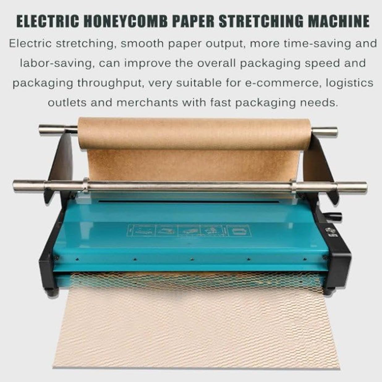 Dozownik rolki papieru o strukturze plastra miodu, elektryczny uchwyt na papier pakowy, z przełącznikiem nożnym, do łamliwych materiałów
