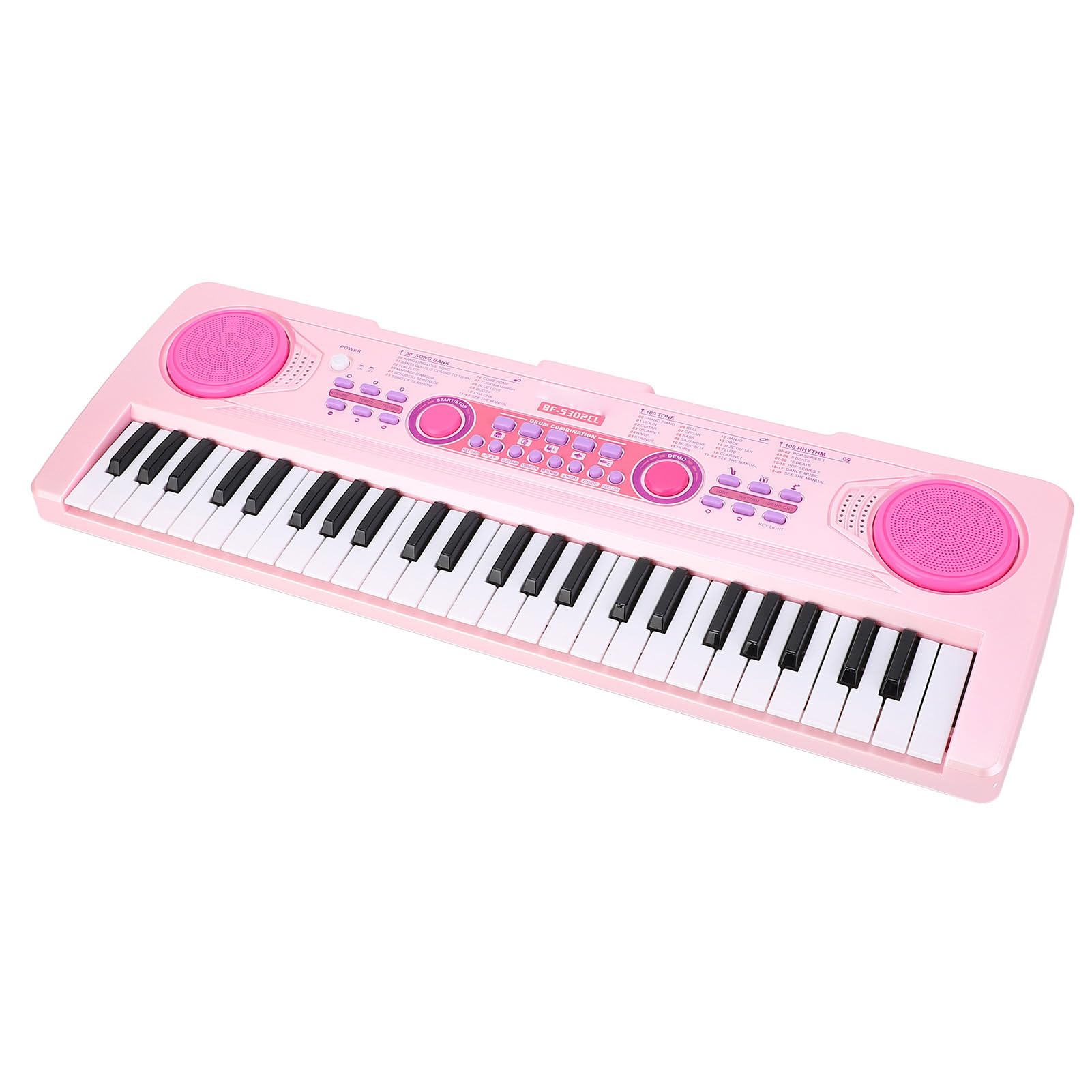 Tastiera Pianoforte per Bambini, Tastiera Elettronica 49 Tasti 100 Toni 100 Ritmi, Pianoforte Digitale con Microfono Staccabile USB Ricaricabile per Ragazzi e Ragazze di 3 8 Anni