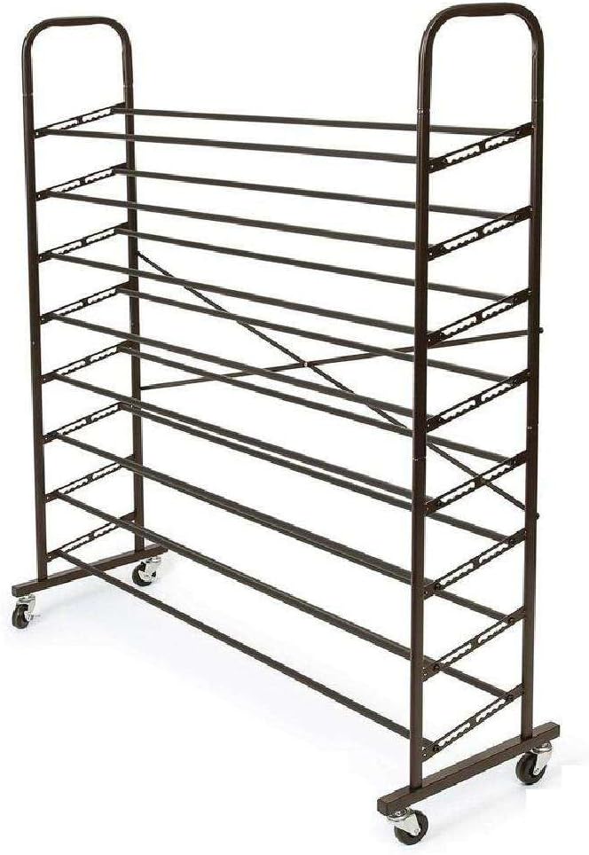 KJNS 8Tier Steel Metal Shoe Rack Tower w/Rolling Wheels LTMS Shoe rack Shoe