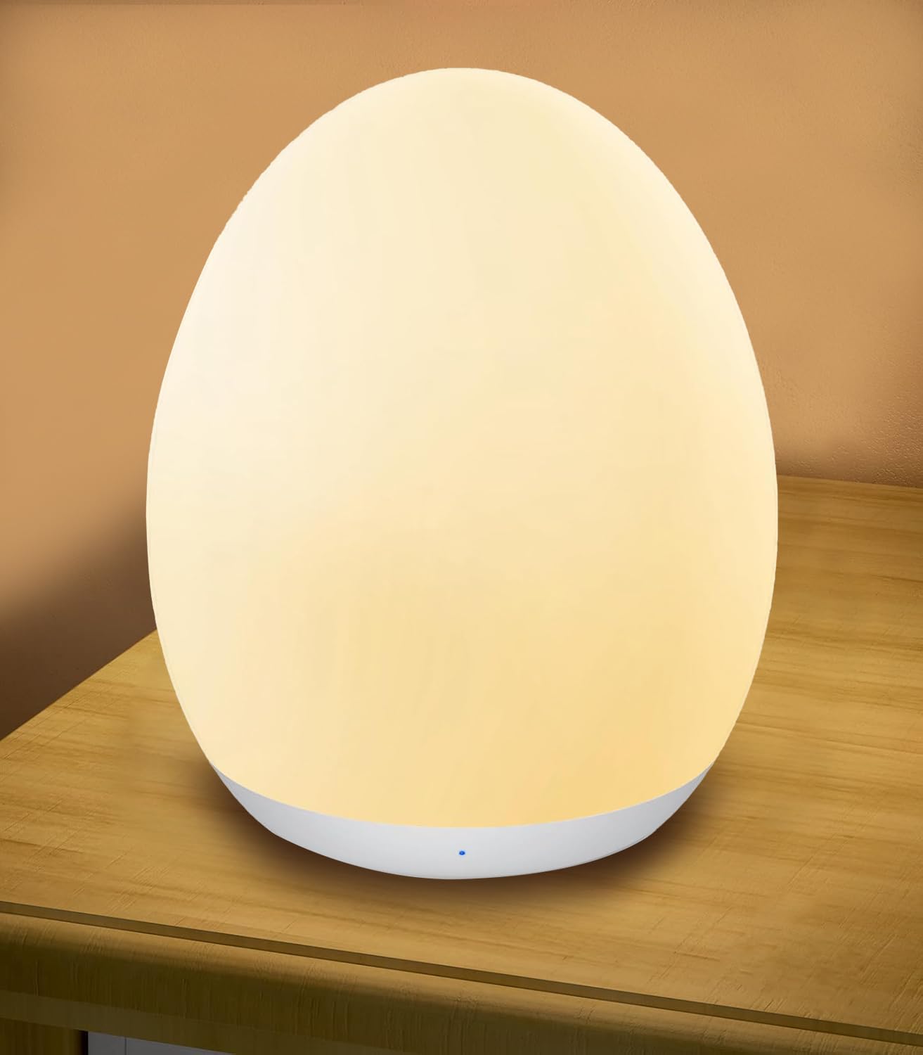 POLAMD Night Light for Kids, Egg Light for Nursery with 8 RGB Colors Changeable & Stepless Dimming, Rechargeable Tap Light with 1h Timer & Touch Control, Portable Night Light for Babies BPA Free
