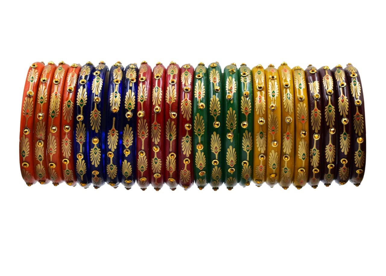 Multicolour Glass Bangles Set With Beautiful And Elegant Printed Kada Set Of 24 For Women And Girls For Casual & Every Day Use (2.3) (B0BWWTL3L7) Amazon Price History, Amazon Price Tracker