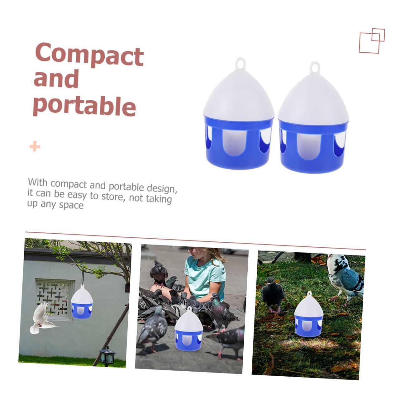 ibasenice Abreuvoir pour Oiseaux Domestiques Facile à Nettoyer en PVC Réutilisable 2l Lot de 2 Pièces pour Pigeons et Grives pour Élevage et Usage Quotidien