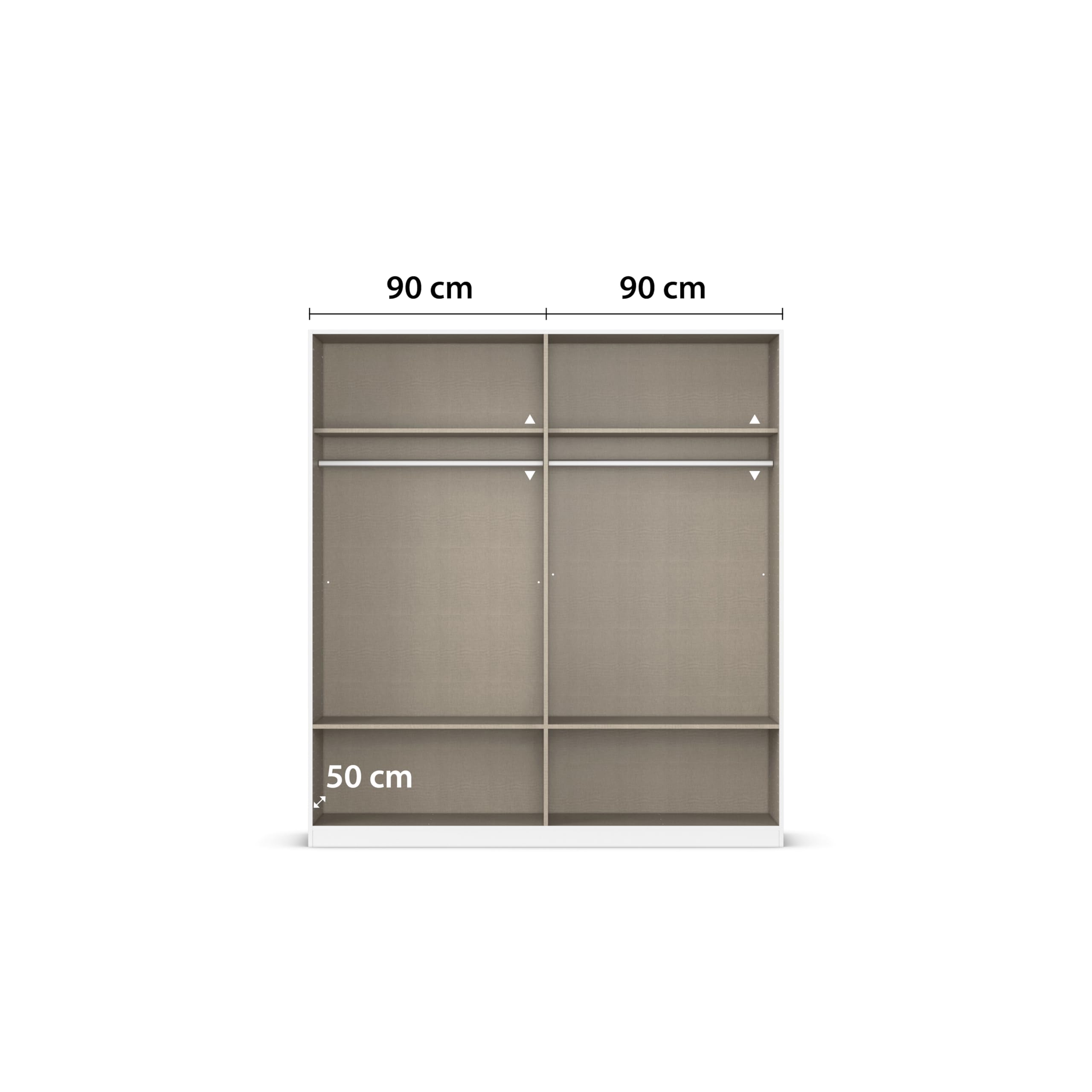 Rauch Möbel LAGOA, Kleiderschrank, Farbe Weiß, Breite 181 cm | Schrank, 4-türig, Spiegel, 4 Schubladen, Zubehör Basic, für Schlafzimmer, Kinderzimmer, Babyzimmer, Garderobe