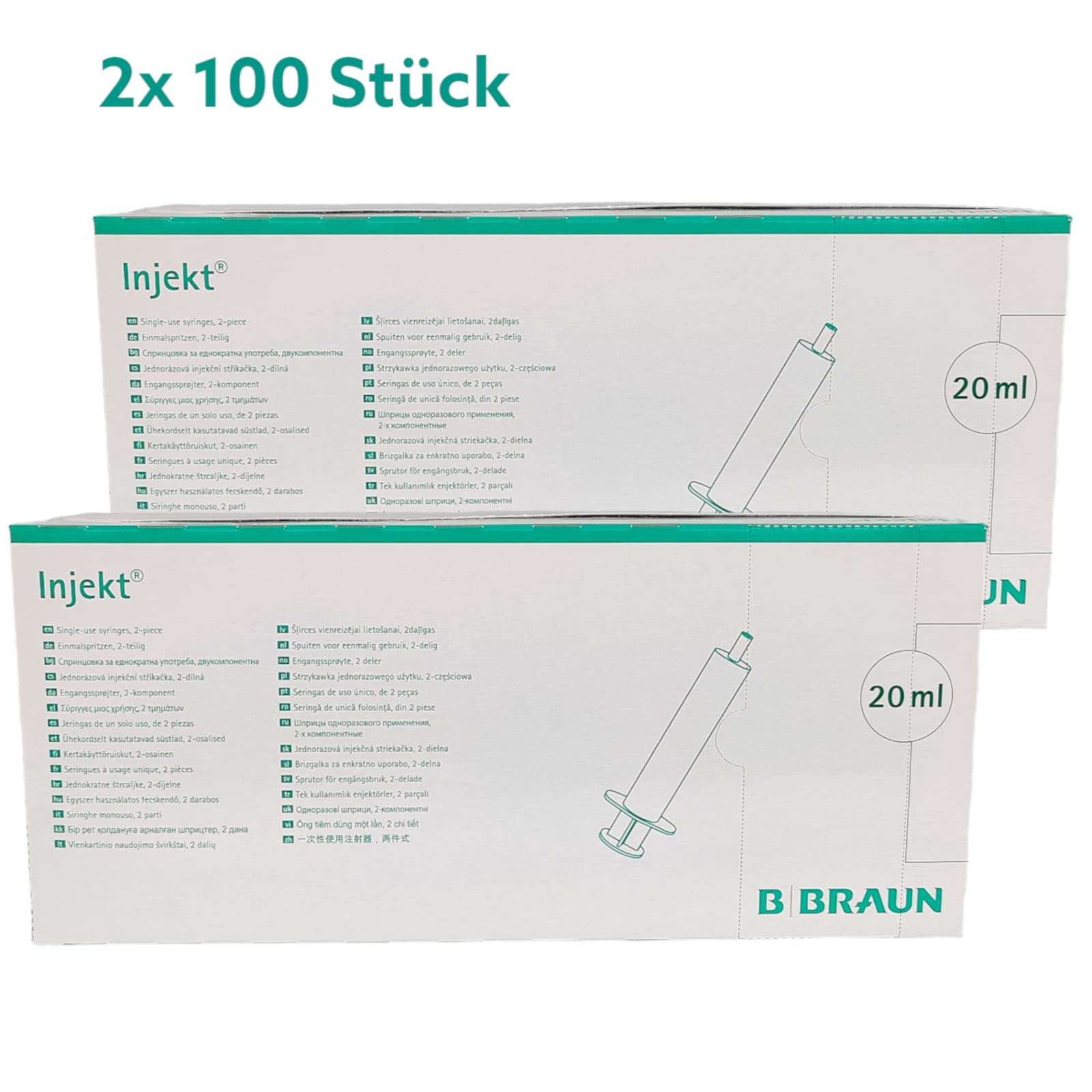 B. Braun Inject 20 ml I Luer Approche excentrique 2 seringues jetables I 2 x 100 seringues à usage unique I Plus PharmaPerle giveaway