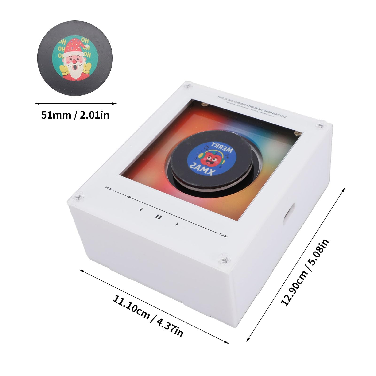 Fdit Lettore Musicale NFC, Magnete da Registrazione retrò con Luce Notturna