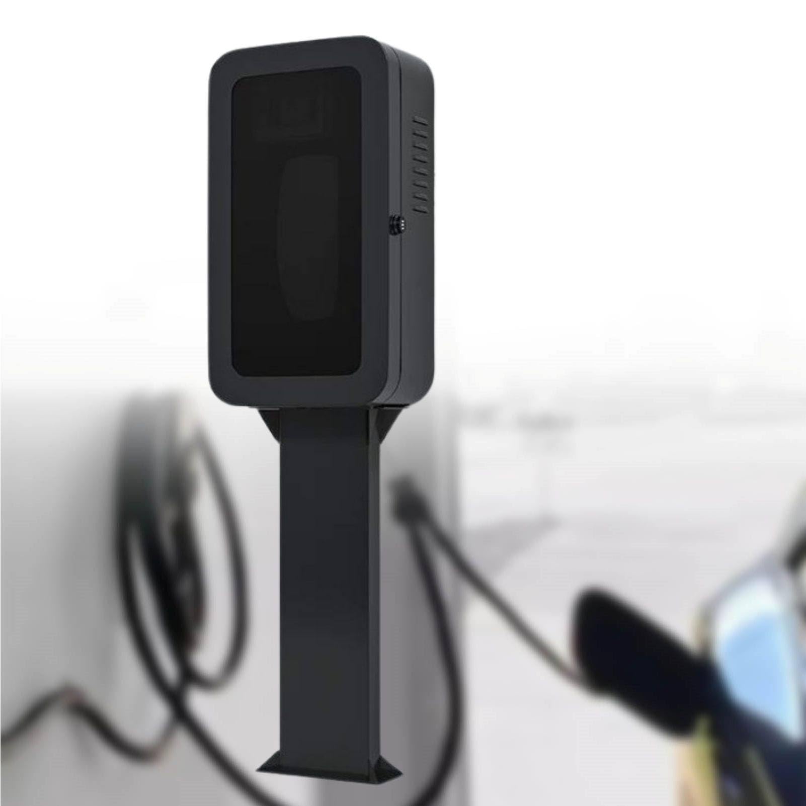 MhWrughts Wall Charger Station Box for Tesla Wall Connector and ChargePoint, Weatherproof EV Charger Enclosure with Lock and Cable Storage for Home Outdoor Use Black-FingerprintA