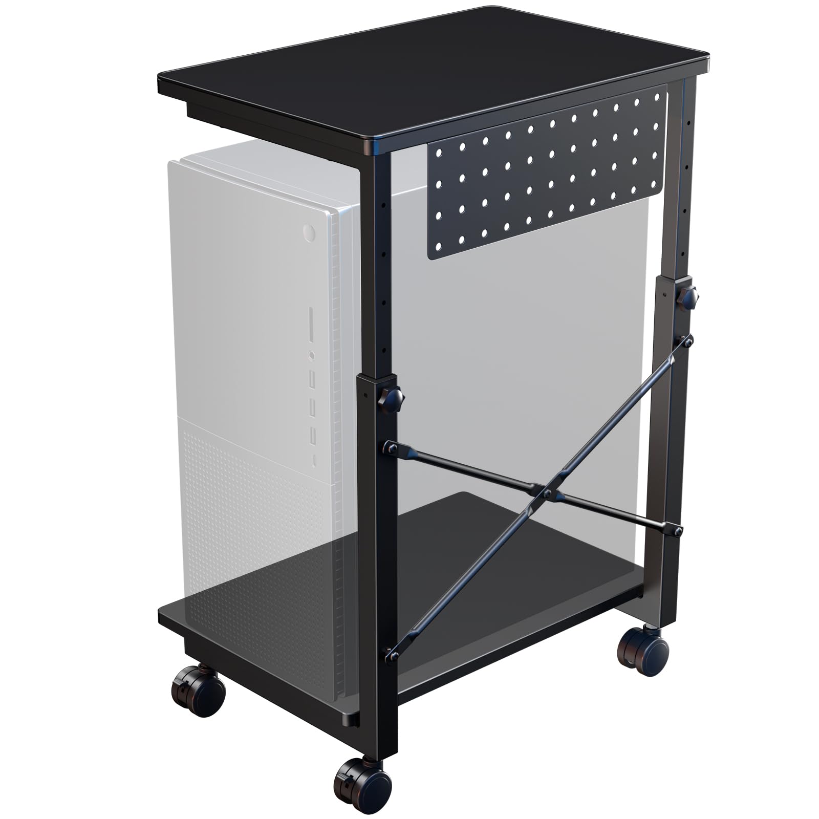 Amazon | WORLDLIFT パソコンワゴン 昇降式L字デスク 7段階 高さ調節55