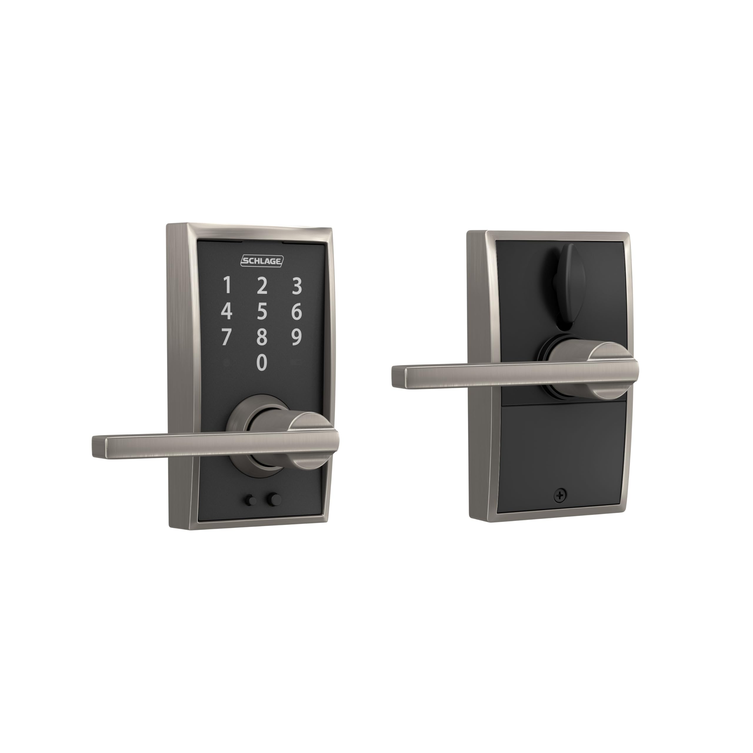 FE695 CEN 619 LAT Touch Century Lock with Latitude Lever, Electronic Keyless Entry Lock, Satin Nickel