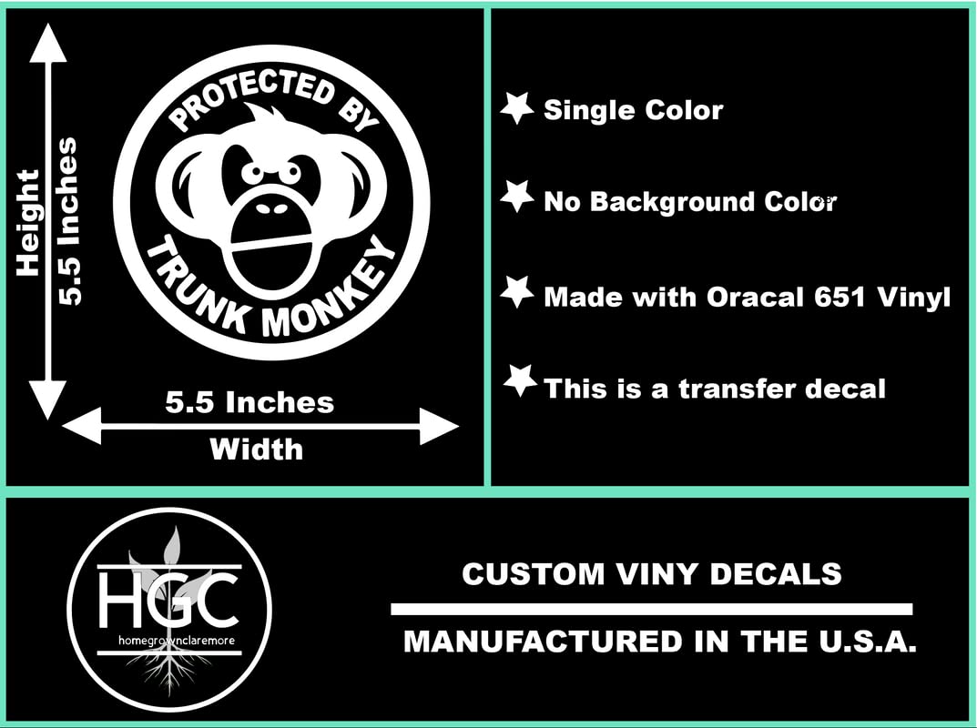 Amazon.com: 2 Pack - Protected by Trunk Monkey - No