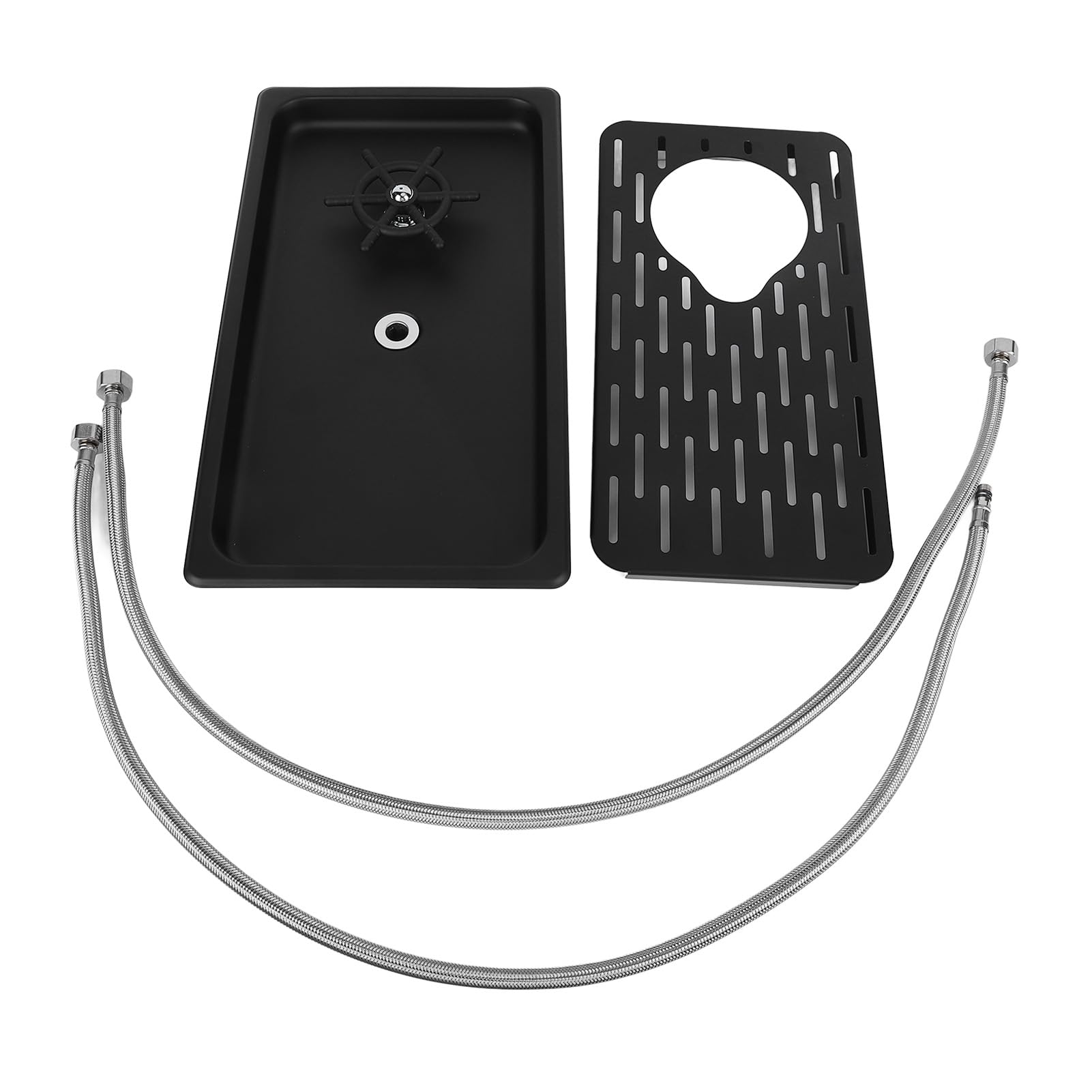 Jarra de Acero Inoxidable R R Bandeja de Goteo Drenaje - Vidrio Alta Presión para Bar, Cocina, Cafetería y Restaurante