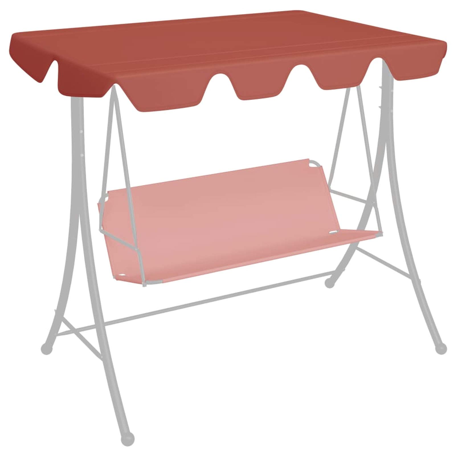Tidyard Toit de Remplacement pour Balançoire de Jardin, Imperméable, Tissu Polyester avec Revêtement PVC, 150x82,5/105x18 cm, 270 g/m², Para Balançoires de Jardin