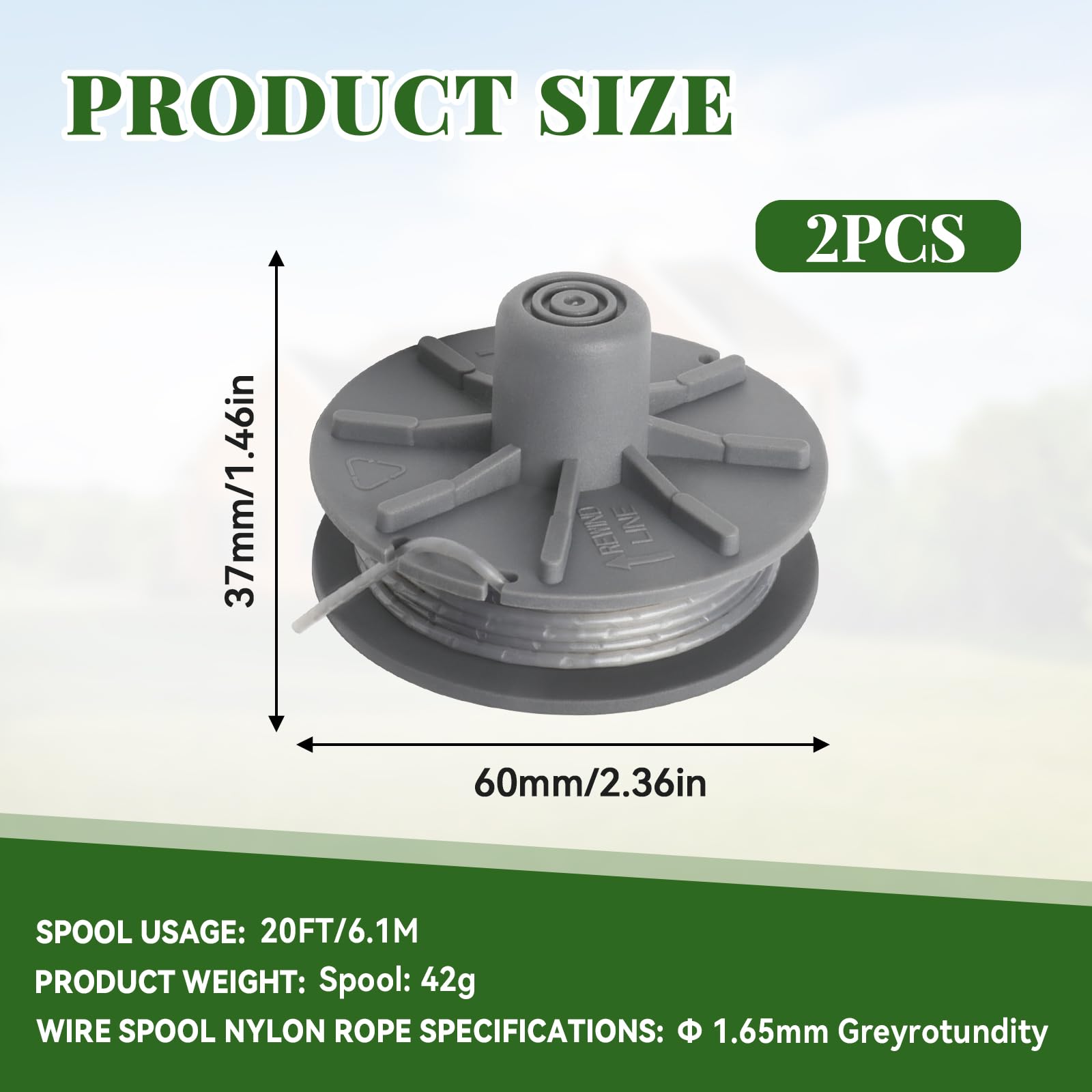 4 Bobine Di Filo Per Decespugliatore Gardena 5307-20 - Nylon 1.65mm X 6.1m Per Taglio Efficiente - Foto 4