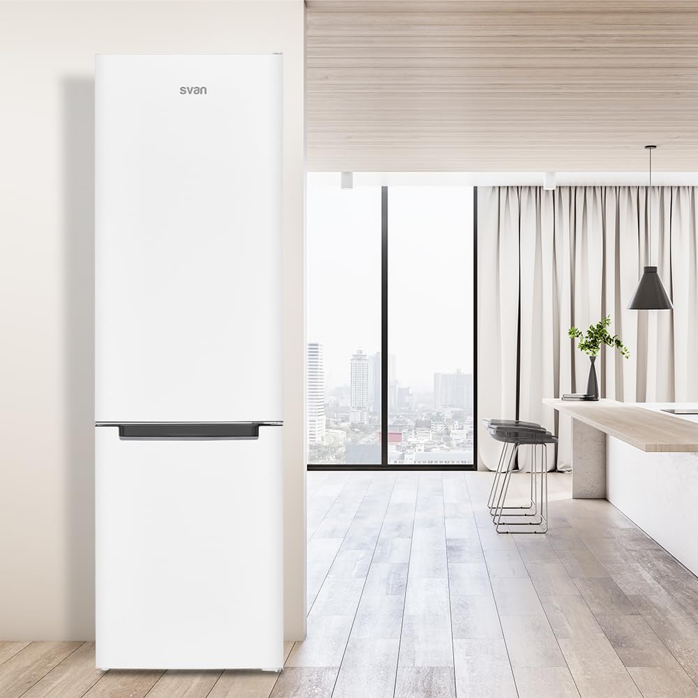 Svan Frigorífico Combi 2 Puertas Blanco SC185502E. Capacidad 262 Litros, No Frost, Multi AirFlow, Puerta Reversible, Bajo Nivel Sonoro, Eficiencia Energética Clase E
