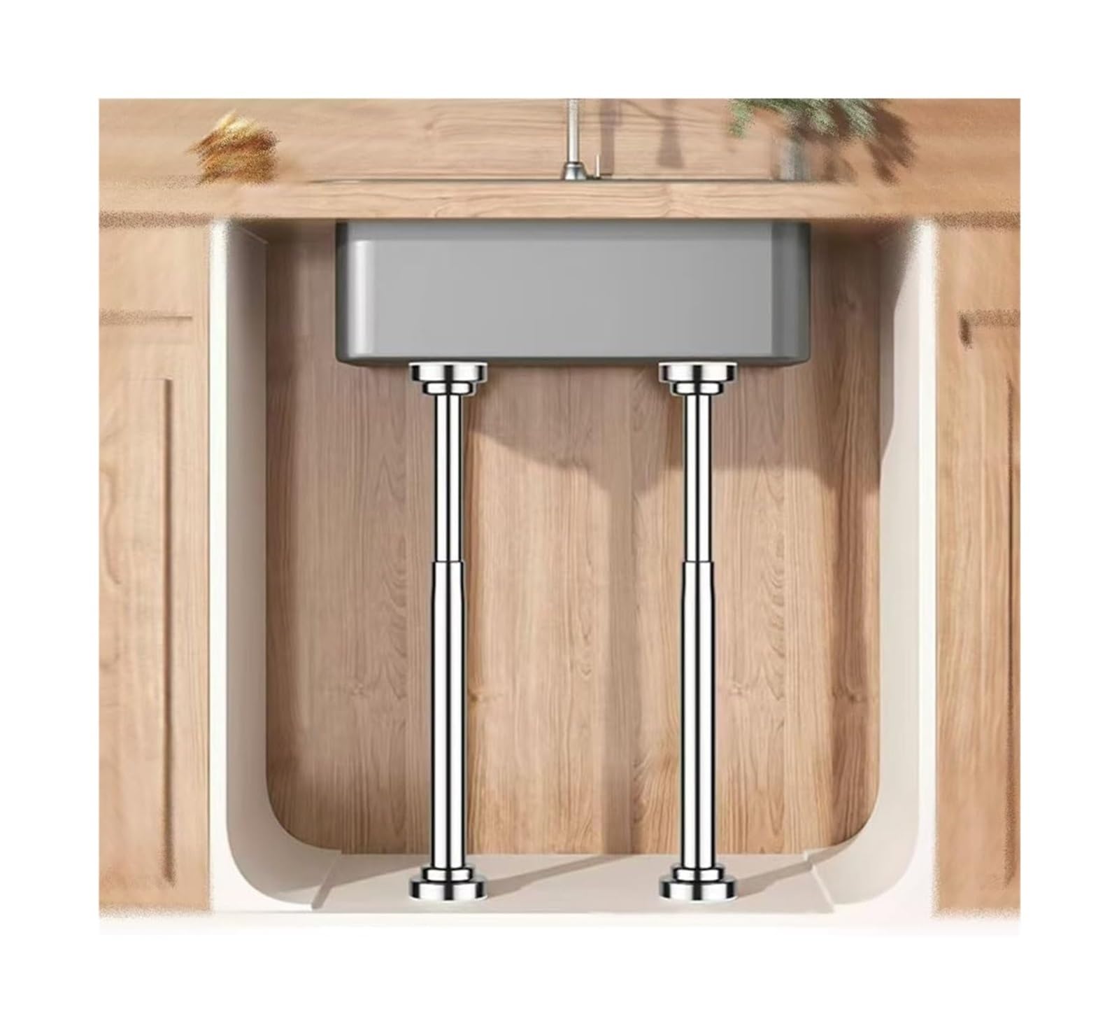 DHetyE Sink support legs Adjustable Sink Support Pole Furniture LegUndermount Brackets TelescopicStainless Steel Kitchen Legs(Height 40 70 cm(15.7" 27.6"))
