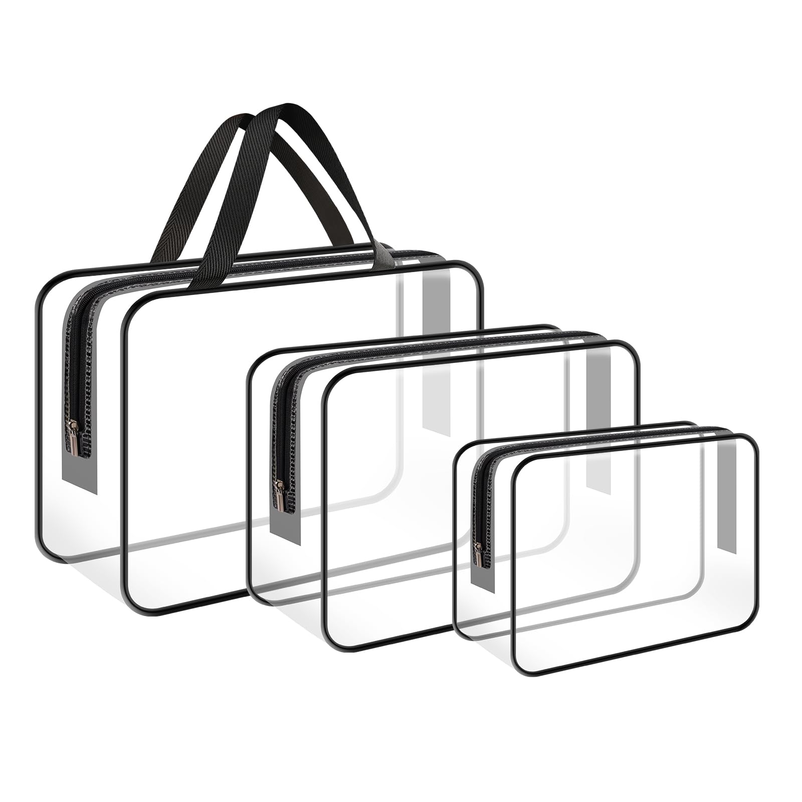 Clear Wash Bag for Toiletries, Funnasting 3 in 1 Waterproof Clear PVC Travel Makeup Bag Business Bathroom for Men, Women and Kids