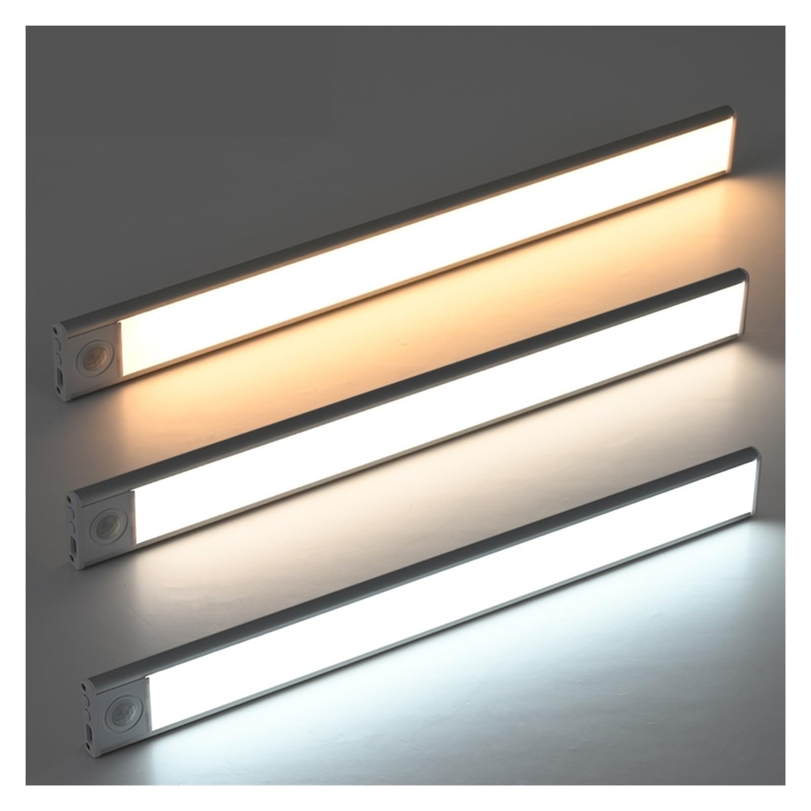 LED Ultra Sottile Luce Notturna Sensore Di Movimento Illuminazione For Armadietto Da Cucina Armadio Lampada Magnetica Ricaricabile USB Wireless Rilevatore Di Movimento(Silver,40cm)