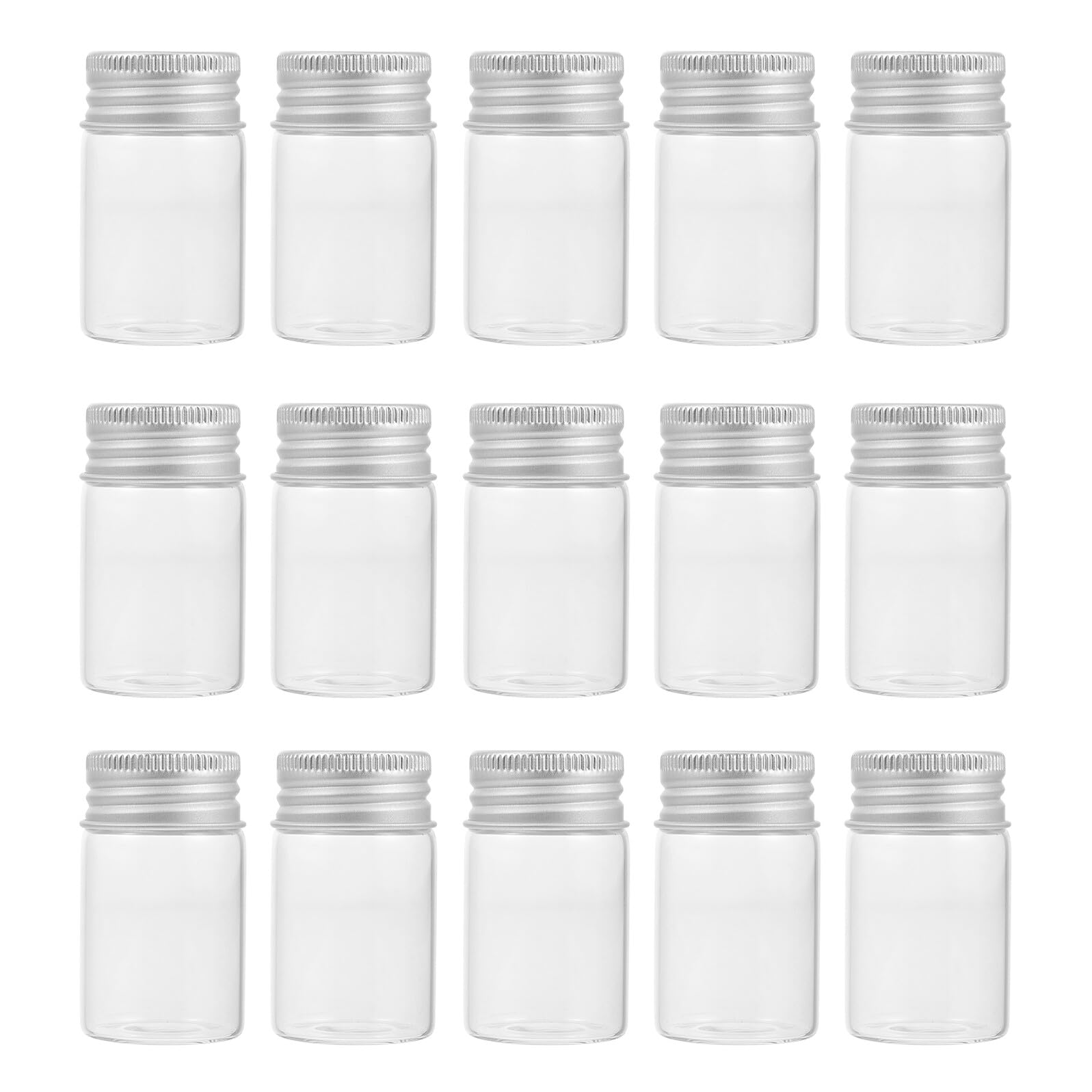 DOITOOL 50piezas Botellas de Vidrio Transparentes de Vidrio para Muestras de Laboratorio con Tapa Frascos para Uso Cocina o Manualidades