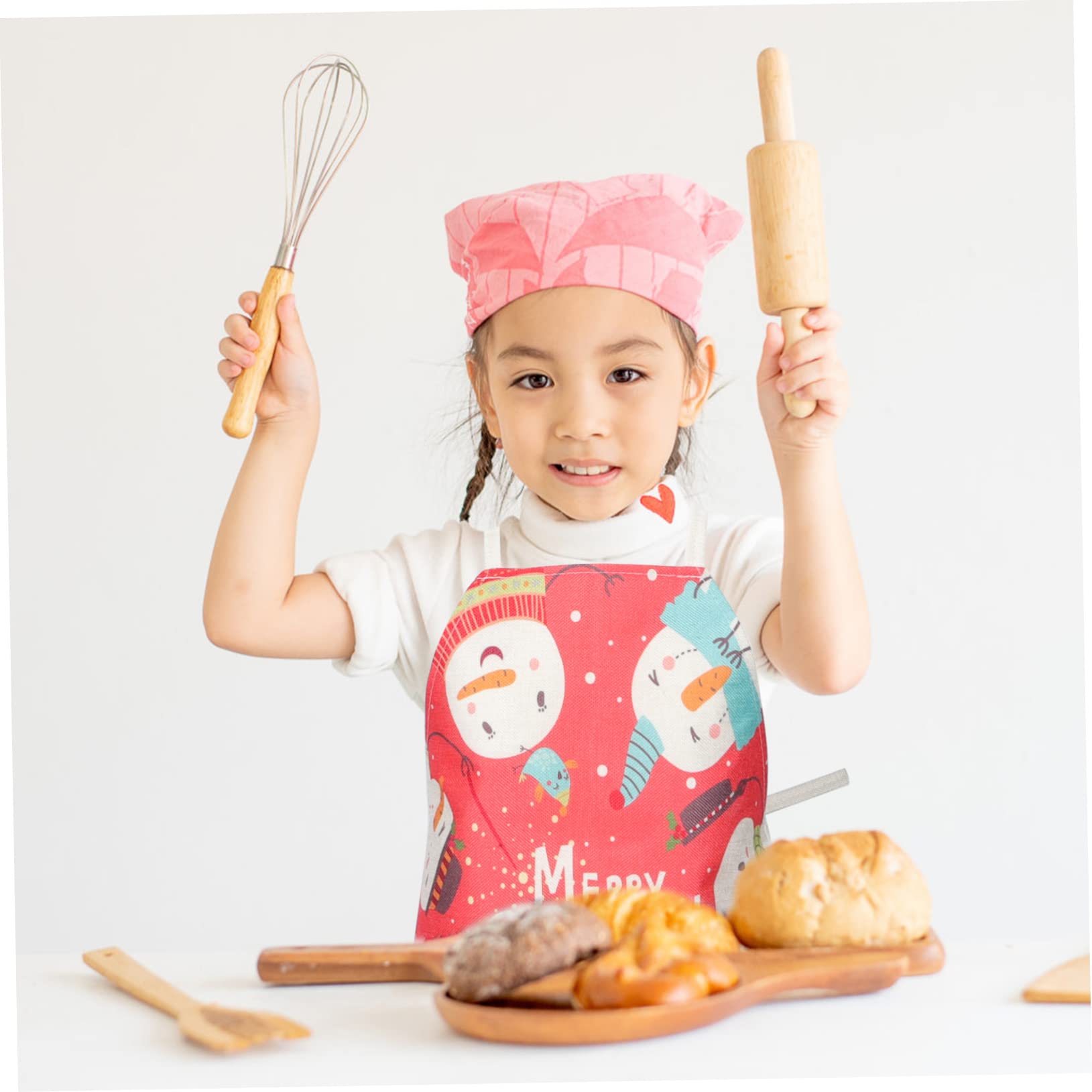Alipis Lot De 4 Tabliers De Cuisine Pour Enfants Et Parents Motif Dessin Animé Pour Chef Noël 2 Pièces X 4