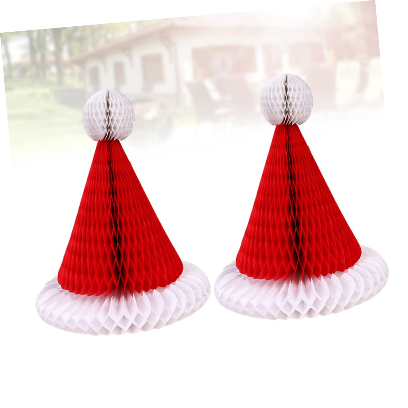 ABOOFAN 3 Set di Decorazioni Natalizie A Nido Dape Appese Cappello di Fiori di Carta Oggetti di Scena Decorativi Natalizi per La Casa 2 Pezzi * 3